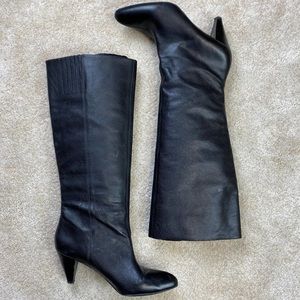 Banana Republic Black Leather Knee High Boots